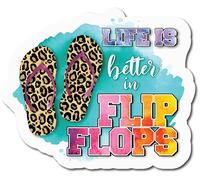 Life is Better in Flip Flops |Great Gift Idea|Single |5 Inch Magnet | Made in The USA | Car Auto Tool Box RefrigeratorMagnet | MAG11431