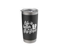 Life is Better in Flip Flops Relaxing Funny Beach Summer Stainless Steel Insulated Tumbler