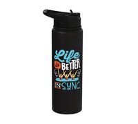 Life is Better in Sync Synchronized Swimming Synchro Swimmer Stainless Steel Insulated Water Bottle