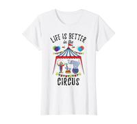 Life is Better in The Circus Kids Value Graphic T-Shirt, Women, White, XS