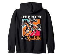 Life Is Better In The Saddle Horse Riding Zip Hoodie