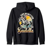 Life Is Better In The Saddle Horse Riding Zip Hoodie