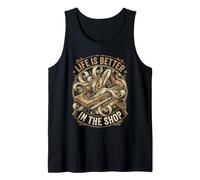 Life is Better in The Shop Hand Plane Carpenter Tee Tank Top
