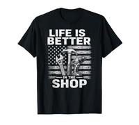 Life is Better in The Shop Patriotic Tools Handyman T-Shirt