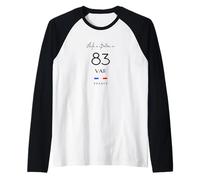 Life is Better in VAR Number 83 Provence Côte d'Azur Black Raglan Baseball Tee