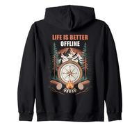 Life is Better Offline - Camping & Hiking Outdoors Nature Zip Hoodie