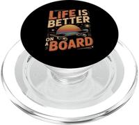 Life Is Better On A Board Skateboarding PopSockets PopGrip for MagSafe