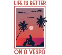 Life is Better on a Vespa A4 Poster on Canvas - Inspirational Motivational Wall Art daily Life Quote encouraging famous short phrases inspiring words spiritual hope messages success sayings strength