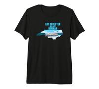 Life is Better On Lake Norman North Carolina Pontoon Premium T-Shirt
