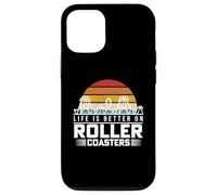 Life Is Better On Roller Coasters Retro Vintage Theme Park Case for iPhone 12/12 Pro