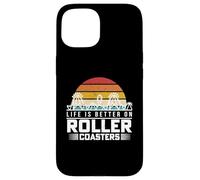 Life Is Better On Roller Coasters Retro Vintage Theme Park Case for iPhone 15