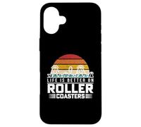 Life Is Better On Roller Coasters Retro Vintage Theme Park Case for iPhone 16 Plus