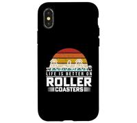 Life Is Better On Roller Coasters Retro Vintage Theme Park Case for iPhone X/XS