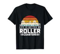 Life is Better On Roller Coasters Retro Vintage Theme Park T-Shirt