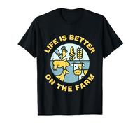 Life is Better on The Farm Animals Farming Ranching Farmer T-Shirt