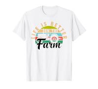 Life is Better On The Farm Retro Tractors Farmers T-Shirt