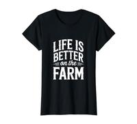 Life is Better On The Farm Value Graphic T-Shirt, Women, Black, XL