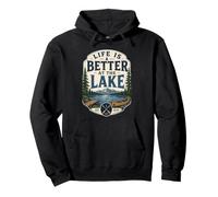 Life is Better on the Lake Lakecore Cabincore Canoeing Pullover Hoodie