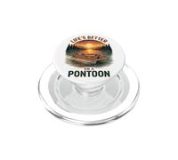 Life is Better On The Pontoon Boat Funny Boating Lake PopSockets PopGrip for MagSafe