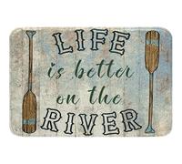 Life Is Better On The River Bathmat Low Profile Door Mats Soft Barrier Mat For Patios Indoor Shoes Scraper 40X60 Cm