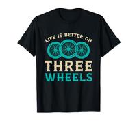 Life Is Better On Three Wheels Vintage Retro Bike Tricycle T-Shirt