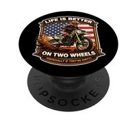 Life Is Better On Two Wheels If They're Dirty Dirt Bike USA PopSockets Adhesive PopGrip