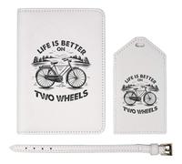 'Life is Better On Two Wheels' Passport Cover & Luggage Tag Travel Set (PA00031314)