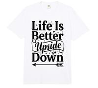 Life is Better Upside Down Pole Dance Typography Comfort Colors Adult Heavyweight T-Shirt