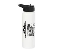 Life is Better Upside Down Pole Dancing Silhouette Stainless Steel Insulated Water Bottle