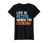 Life is Better When Im Cooking Value Graphic T-Shirt, Women, Black, S