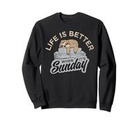 Life Is Better When Its Sunday Funny Sloth Sleeping Sweatshirt