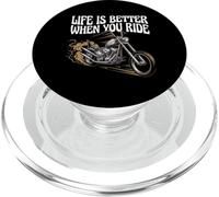 Life Is Better When You Ride Motorcycle Apparel for Bikers PopSockets PopGrip for MagSafe