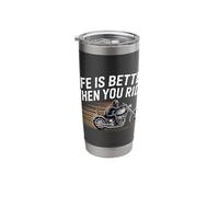 Life is Better When You Ride Motorcycle Apparel for Bikers Stainless Steel Insulated Tumbler