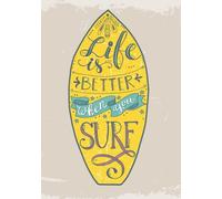 Life is better when you Surf: Doodle Diary & Inspirational Journal & Composition Book Journal: 100+ Pages for Writing and Drawing