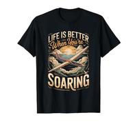 Life is Better When You're Soaring Gliding Glider Value Graphic T-Shirt, Men, Black, M