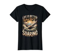 Life is Better When You're Soaring Gliding Glider Value Graphic T-Shirt, Women, Black, M