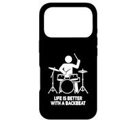 Life is Better with a Backbeat Funny Drummer Design Case for iPhone 17 Pro