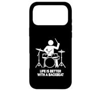 Life is Better with a Backbeat Funny Drummer Design Case for iPhone 17 Pro Max