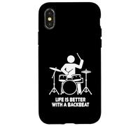 Life is Better with a Backbeat Funny Drummer Design Case for iPhone X/XS