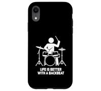 Life is Better with a Backbeat Funny Drummer Design Case for iPhone XR