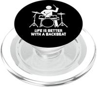 Life is Better with a Backbeat Funny Drummer Design PopSockets PopGrip for MagSafe