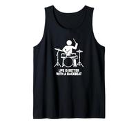 Life is Better with a Backbeat Funny Drummer Design Tank Top
