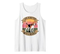 Life is Better with a Beagle Retro Sunset Design Tank Top