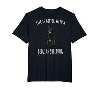 Life is Better with A Belgian Shepherd Dog T-Shirt, Men's Big and Tall, Black, 2X Tall