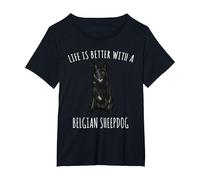 Life is Better with A Belgian Shepherd Dog T-Shirt, Women's Plus, Black, 5X