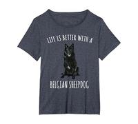 Life is Better with A Belgian Shepherd Dog T-Shirt, Women's Plus, Heather Blue, 3X
