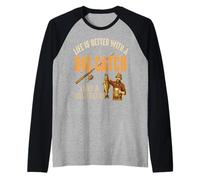 Life is Better with A Big Catch Fishing Humor Raglan Baseball Tee