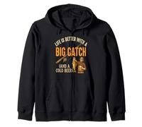 Life Is Better With A Big Catch Fishing Humor Zip Hoodie