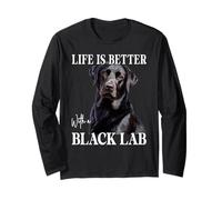 Life is Better with A Black Lab Labrador Dog Puppy Lover Long Sleeve T-Shirt