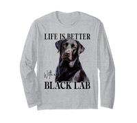 Life is Better with A Black Lab Labrador Dog Puppy Lover Long Sleeve T-Shirt